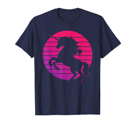 Unicorn Retro Style Vintage 80s Sunset Vaporwave T-Shirt