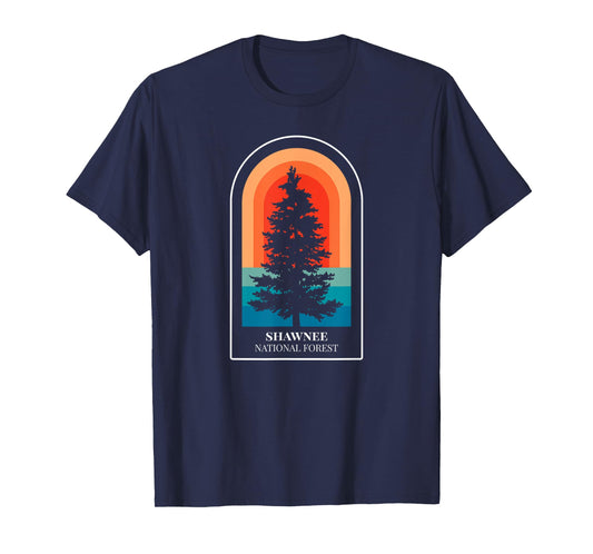 Retro Shawnee National Forest Illinois Hiking T-Shirt