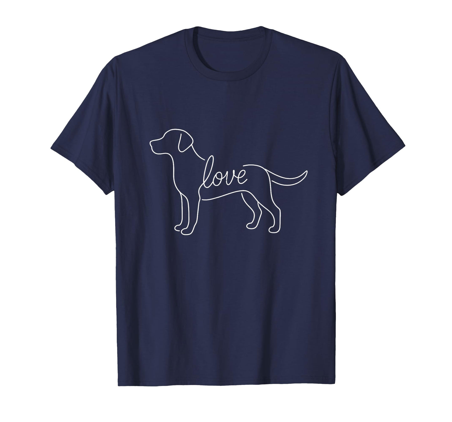 Labrador Retriever Love Line Art Minimalist Lab Dog Lover T-Shirt