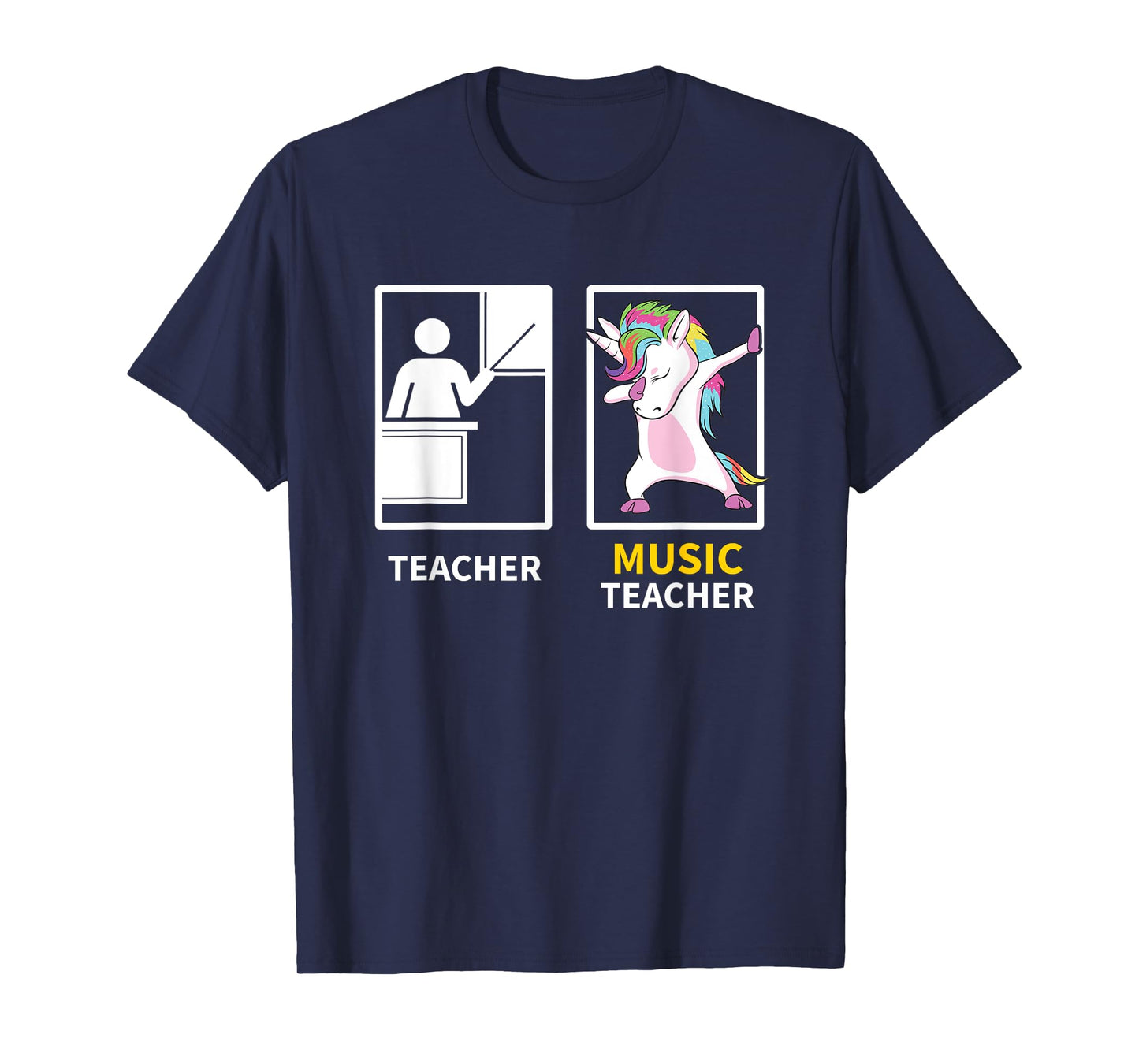 Dabbing Unicorn Music Teacher Gift T-Shirt for Men Women Girls Kids