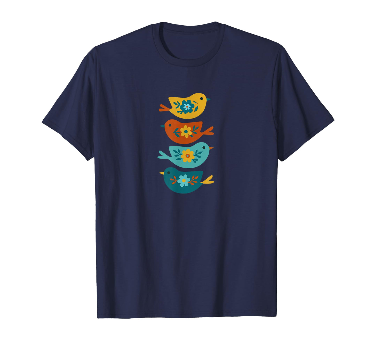 Scandinavian Bird, Folk Art Bird, Nordic Bird Design T-Shirt