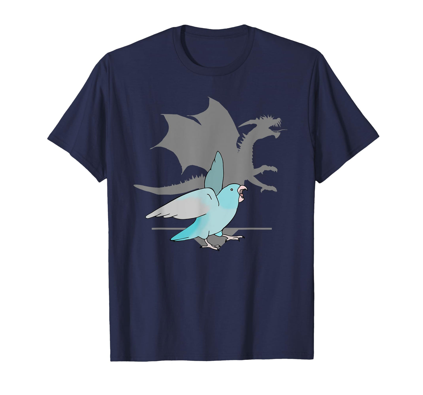 Blue Pacific Parrotlet with Dragon Shadow Birb memes Parrot T-Shirt