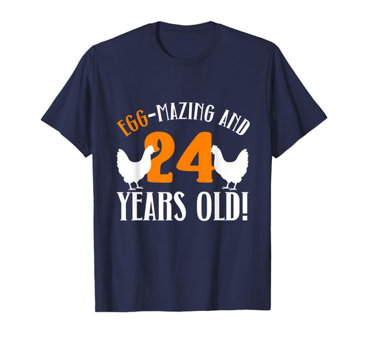 24th Birthday 24 Years Old Chicken Farmer Chicken Lover T-Shirt
