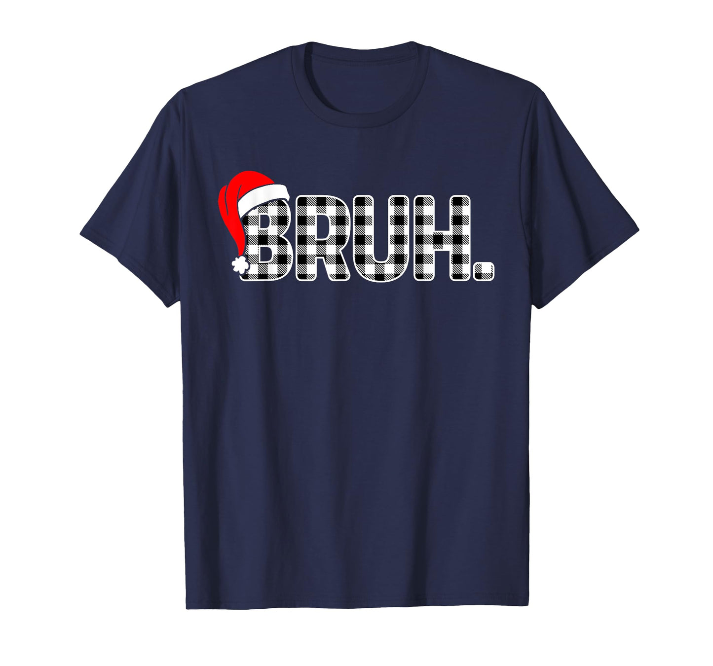 Bruh Funny Christmas Plaid Teens Boys Kids Xmas Pajamas T-Shirt