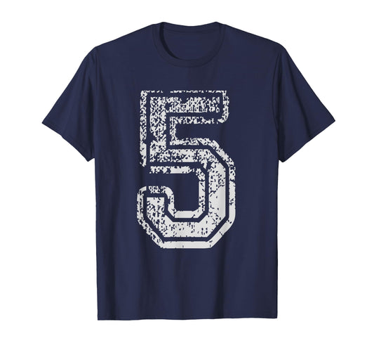 Team Jersey Uniforms Number 5 Five School Sports Birthdays T-Shirt