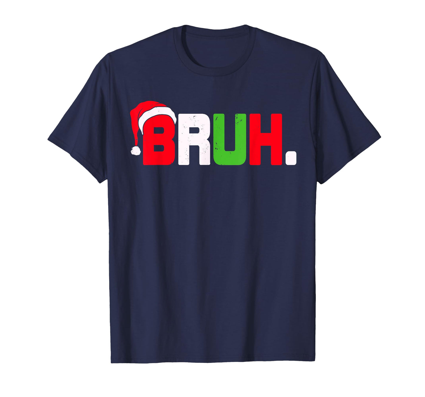Bruh Santa Hat For Teens Boys Girls Kids Men Funny Christmas T-Shirt