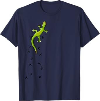 Cute Lizard Reptile With Tracks Climbing Gecko T-Shirt