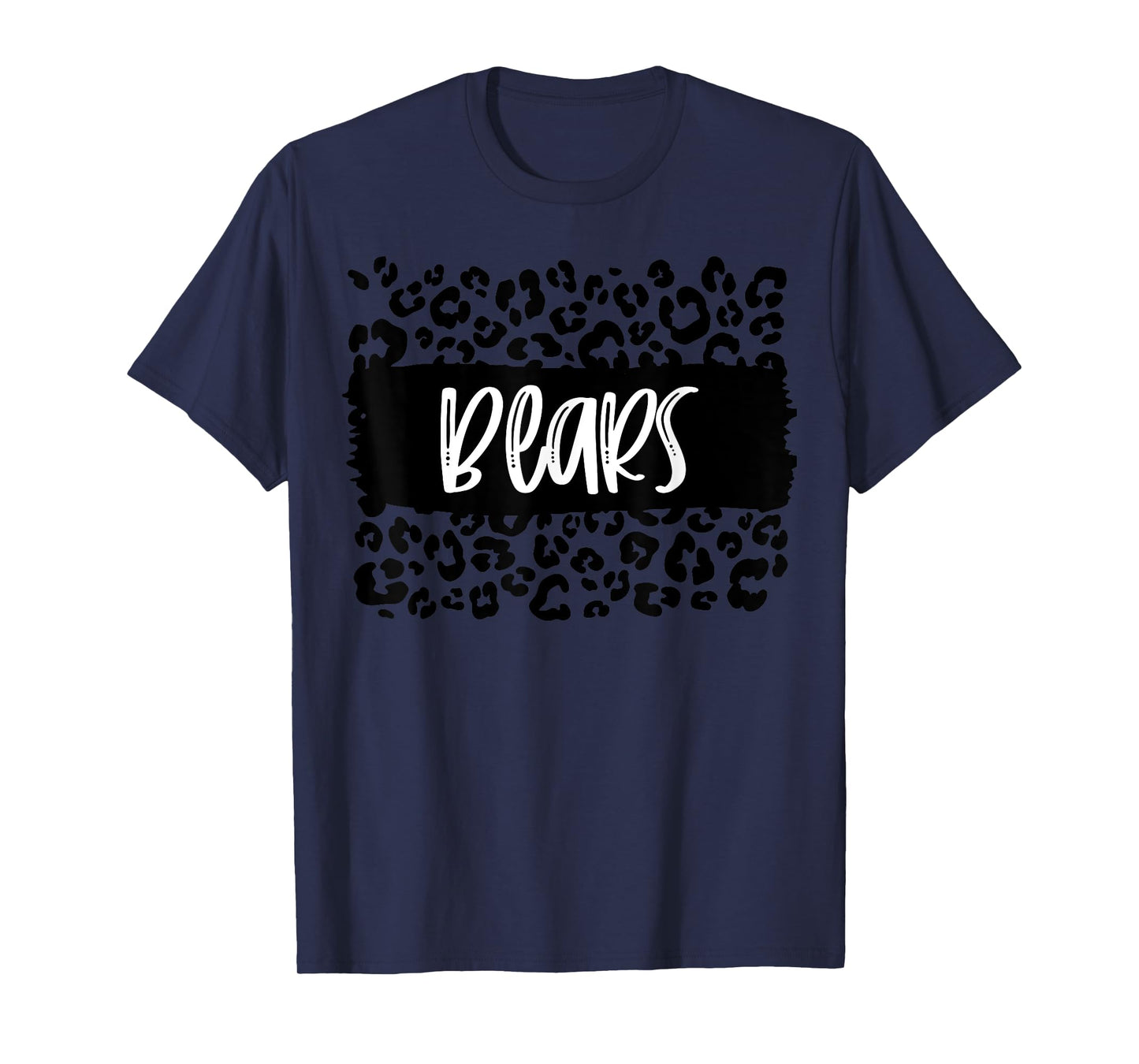 Bears Team Mascot School Spirit Game Night Leopard Print T-Shirt
