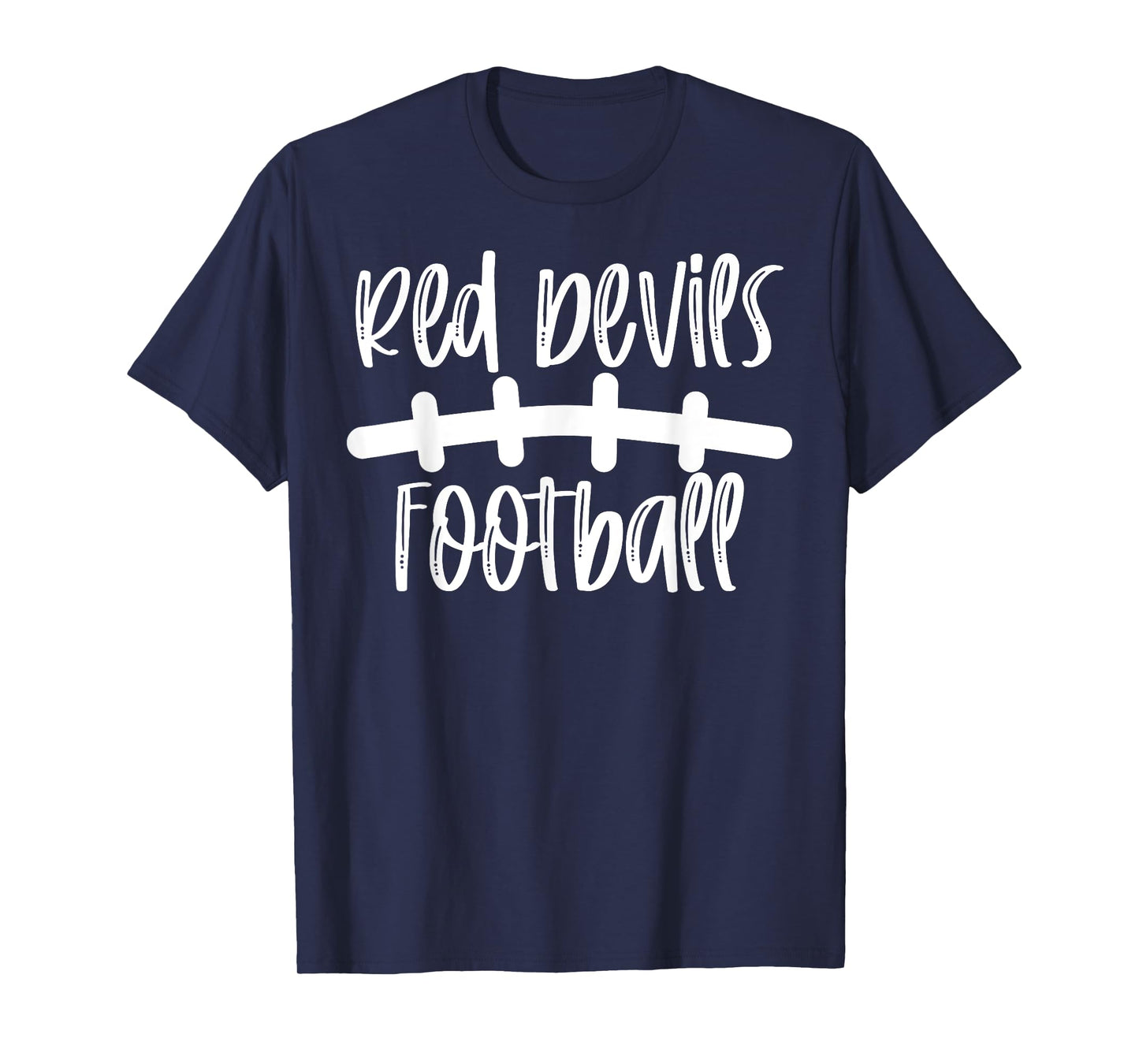Red Devils Football School Spirit Team Mascot Game Night T-Shirt