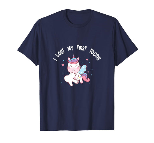 Girls I Lost My First Tooth Unicorn Tooth Fairy T-Shirt
