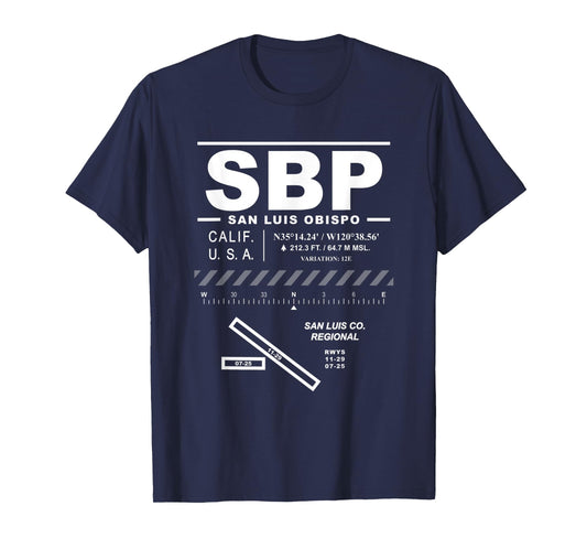 San Luis Obispo County Regional Airport California SBP T-Shirt
