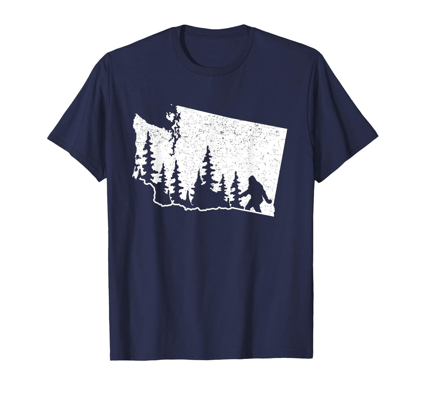 Washington Bigfoot Sasquatch & Trees Silhouette State Pride T-Shirt