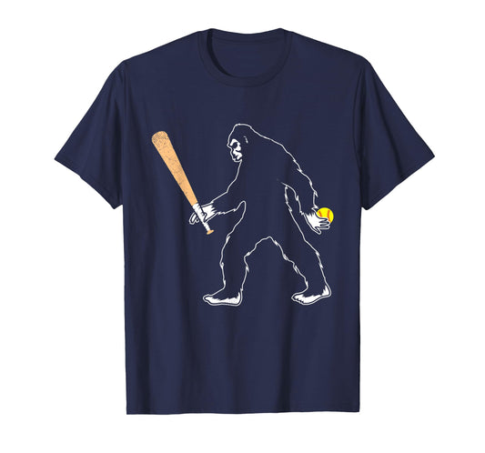 Softball funny bigfoot or sasquatch graphic theme T-Shirt