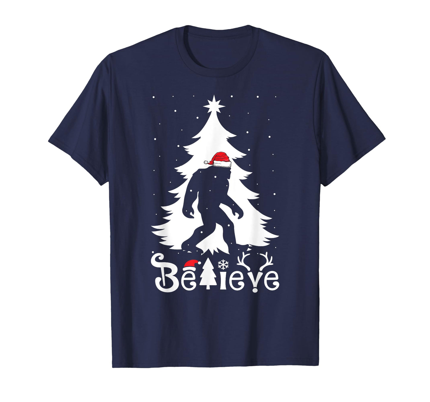 Bigfoot Christmas Gifts For Men Boys Girls Funny Christmas T-Shirt