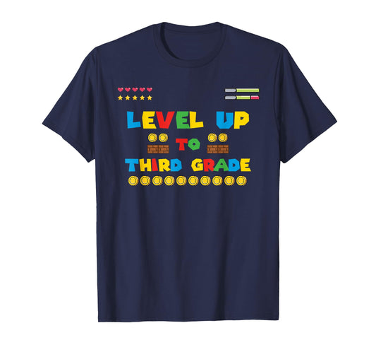 Level Up To Third Grade 3rd Kiddo Game Gaming Back to School T-Shirt