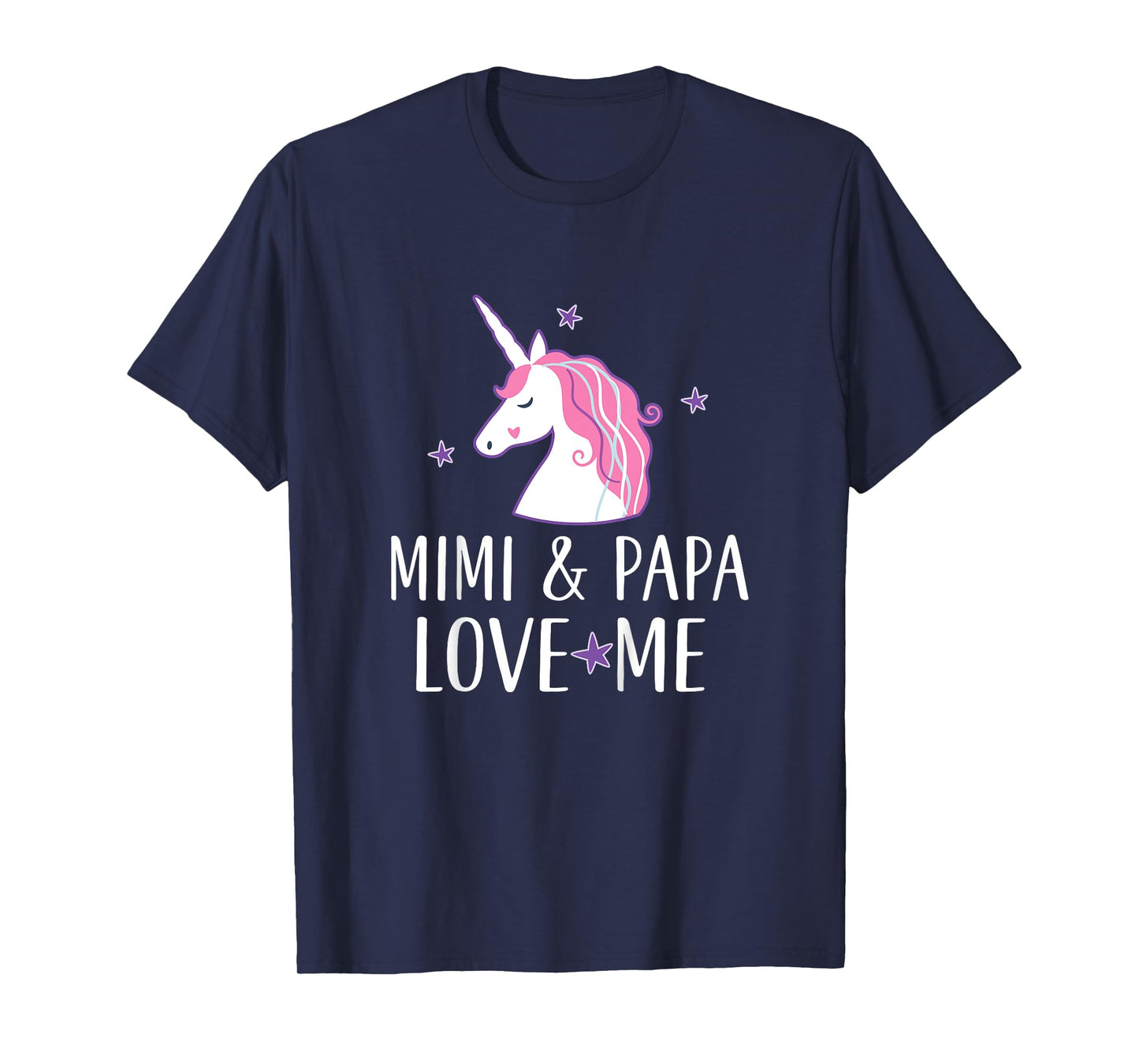 Kids Mimi and Papa Love Me Granddaughter Unicorn T-Shirt