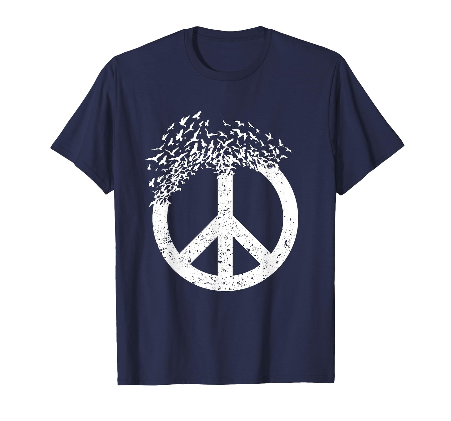 Dove Birds Peace Sign Doves 70s Retro Hippies 60s World T-Shirt