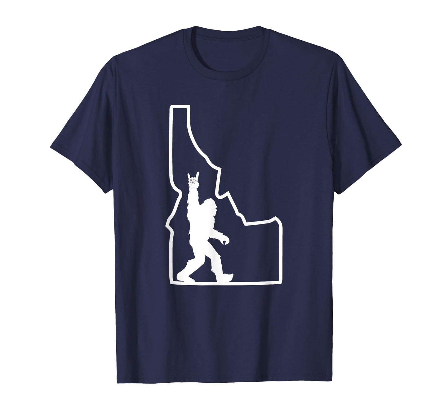 Bigfoot Rock and Roll Silhouette State of Idaho Sasquatch T-Shirt
