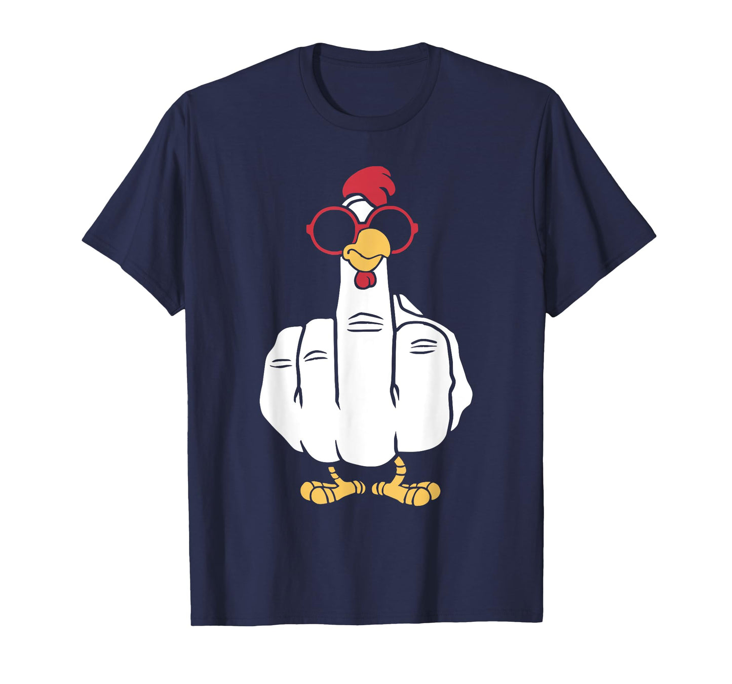 Grandio Design Introverted Intellectual Gifts Middle Finger Funny Chicken Inappropriate Rude Antisocial T-Shirt, Small