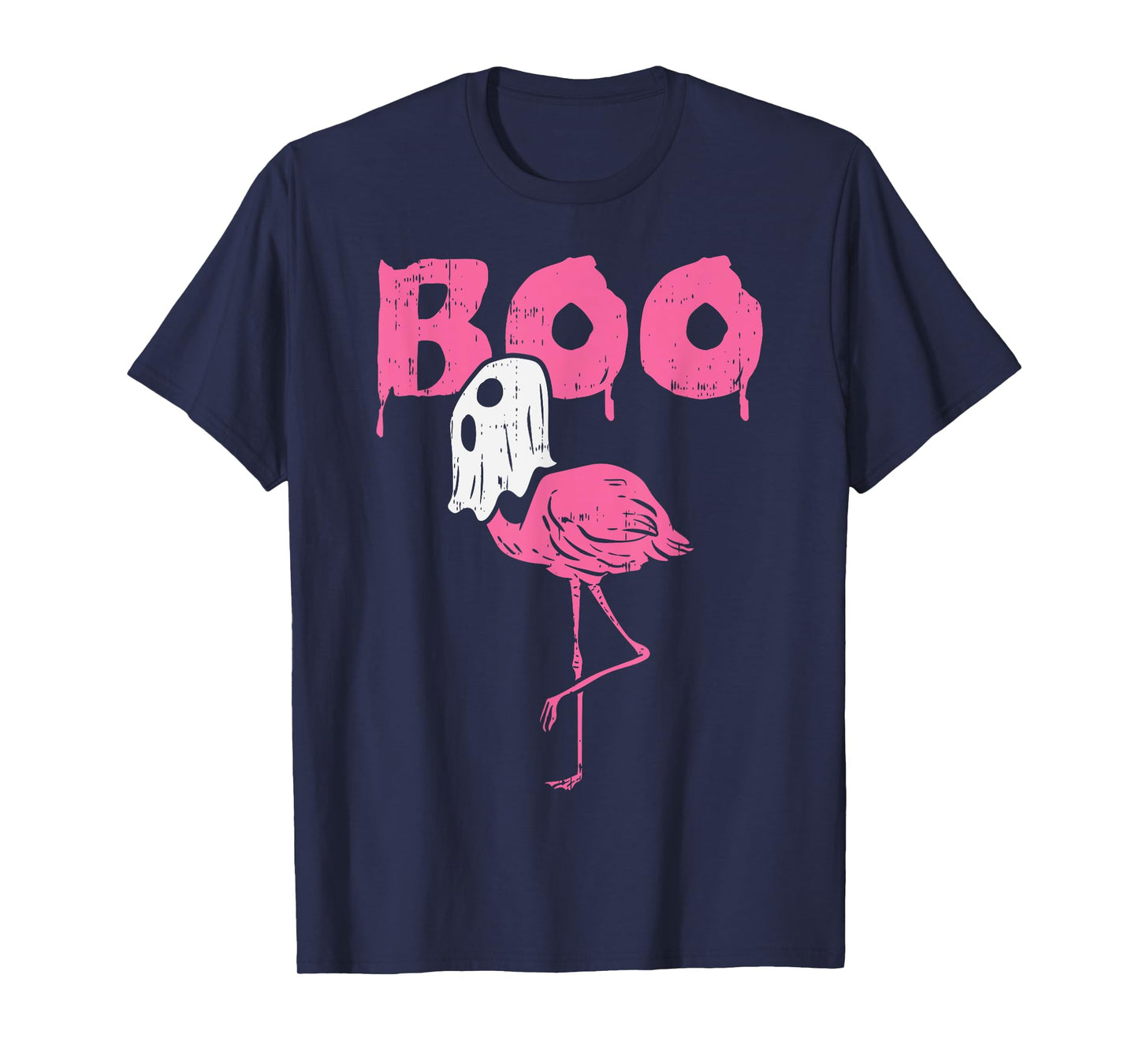 Boo Flamingo Ghost Fun Halloween Animal Bird Men Women Gift T-Shirt