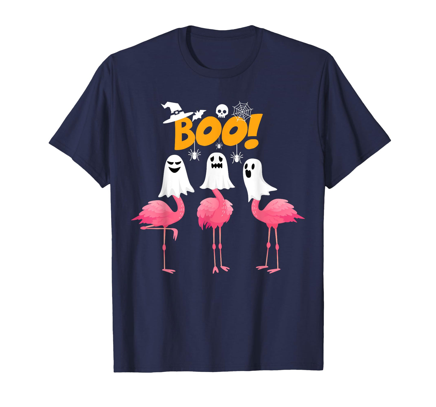 Funny Flamingo Boo - Flamingo Lover Spooky Ghost Halloween T-Shirt