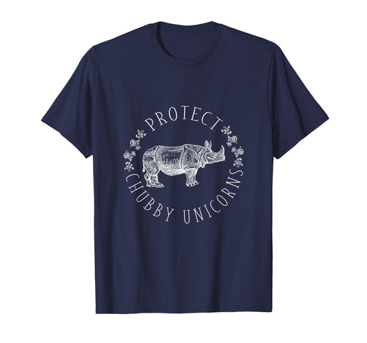 Protect Chubby Unicorns Save the White Rhino Animal Lover T-Shirt