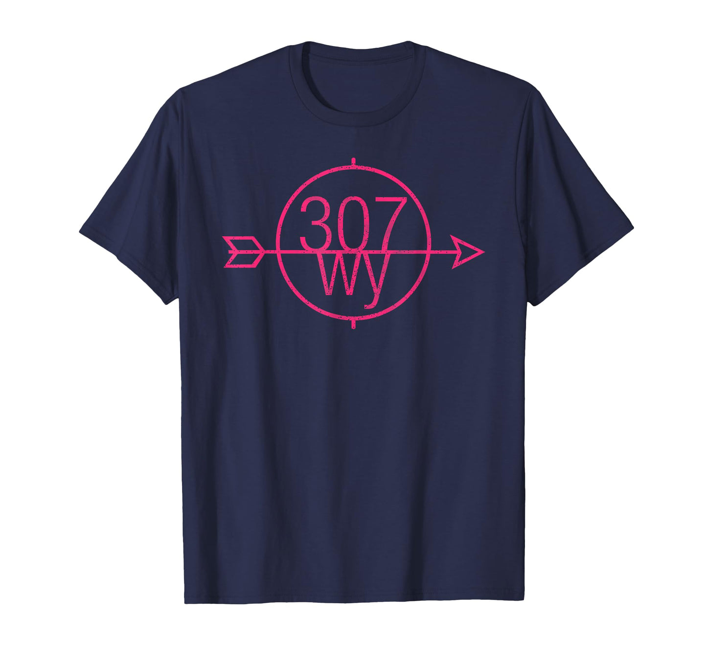 Wyoming Area Code 307 State Pride Hometown Pink T-Shirt