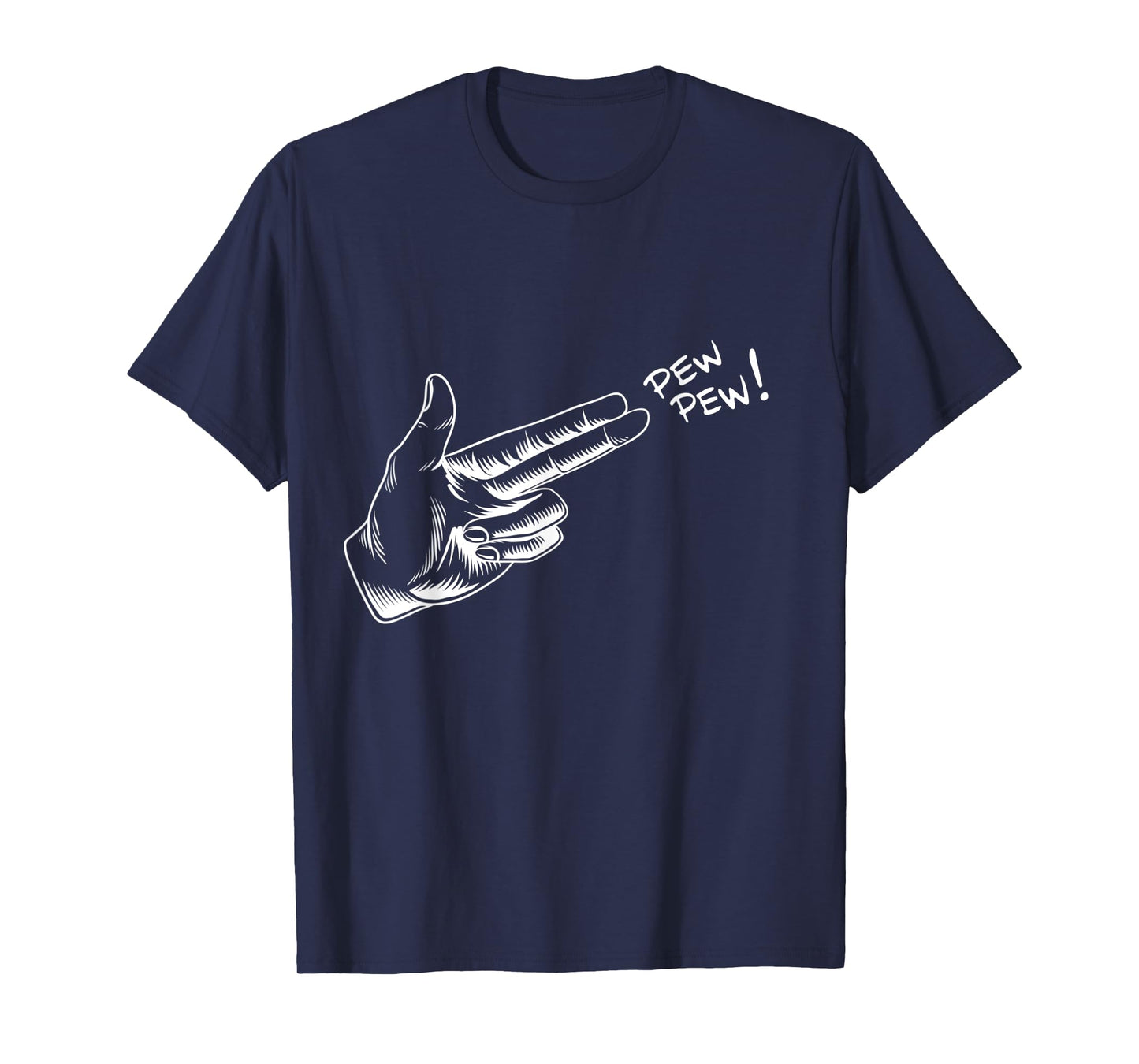 Hand Pew Pistol Line Art Scatch Halloween Costume T-Shirt