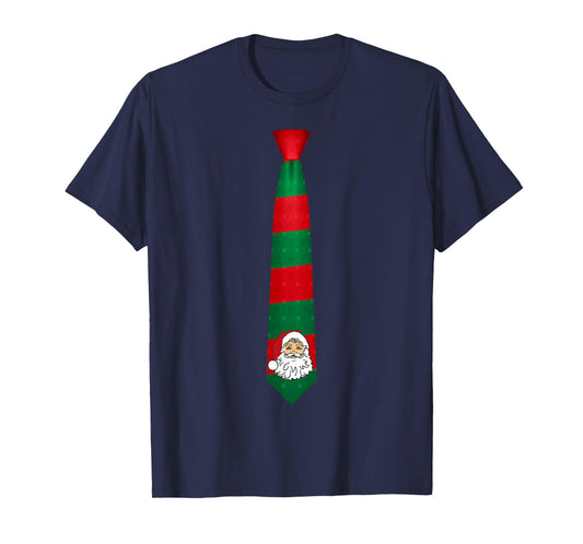 Santa Christmas Tie, Necktie Funny Dress Xmas Graphic T-Shirt