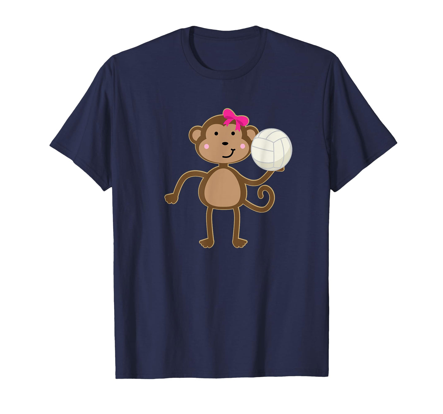 Volleyball T-shirt Cute Sports Ball Girl Monkey Team Gift T-Shirt