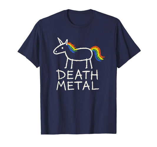 Funny Unicorn Death Metal Rainbow Metalhead Tee T-Shirt