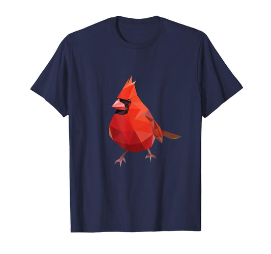 Northern Cardinal Bird Shirt Geometric Bird Lover Birder T-Shirt