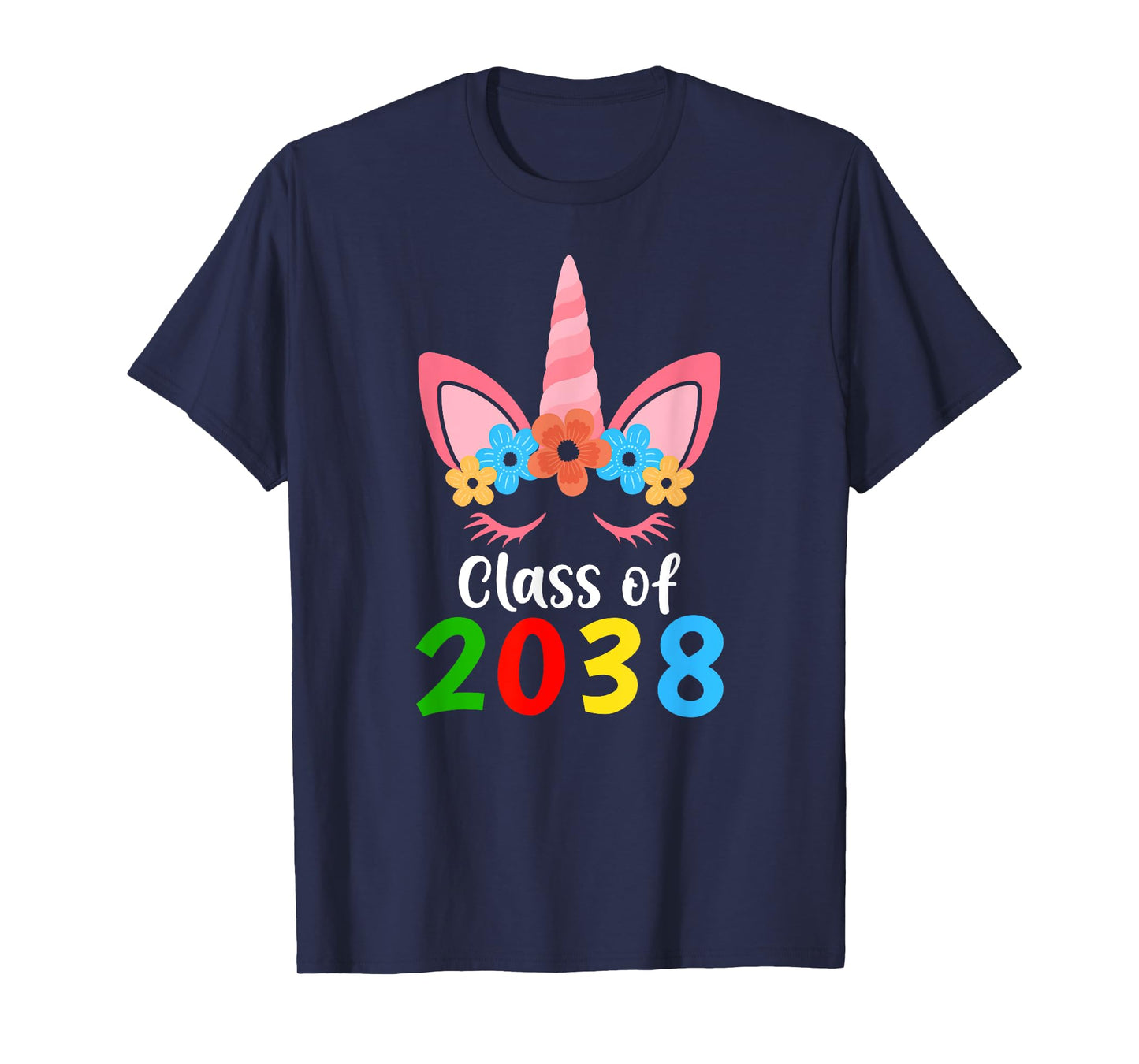 Unicorn Class of 2038 Grow With Me Back To School Girls T-Shirt