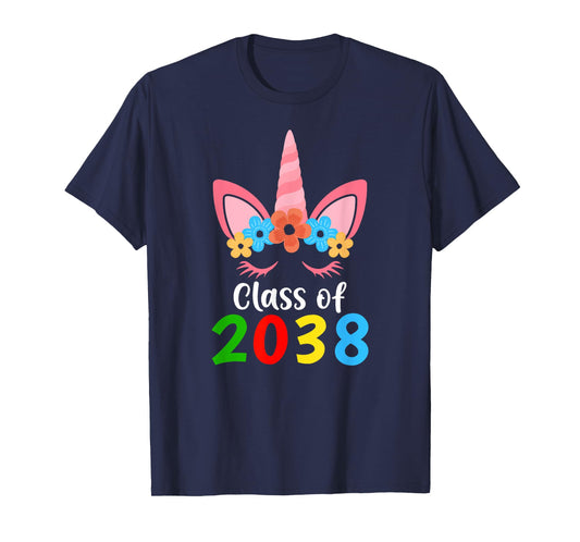 Unicorn Class of 2038 Grow With Me Back To School Girls T-Shirt