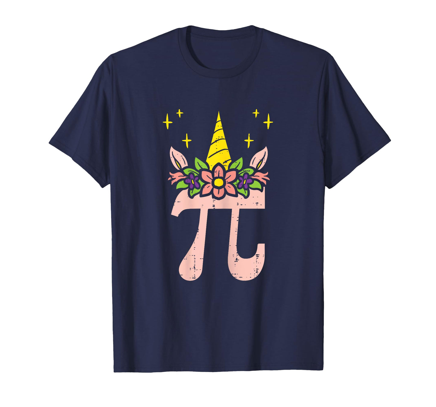 Pi Day Symbol Unicorn Head Cute 314 Math Pun Geek Girls Kids T-Shirt
