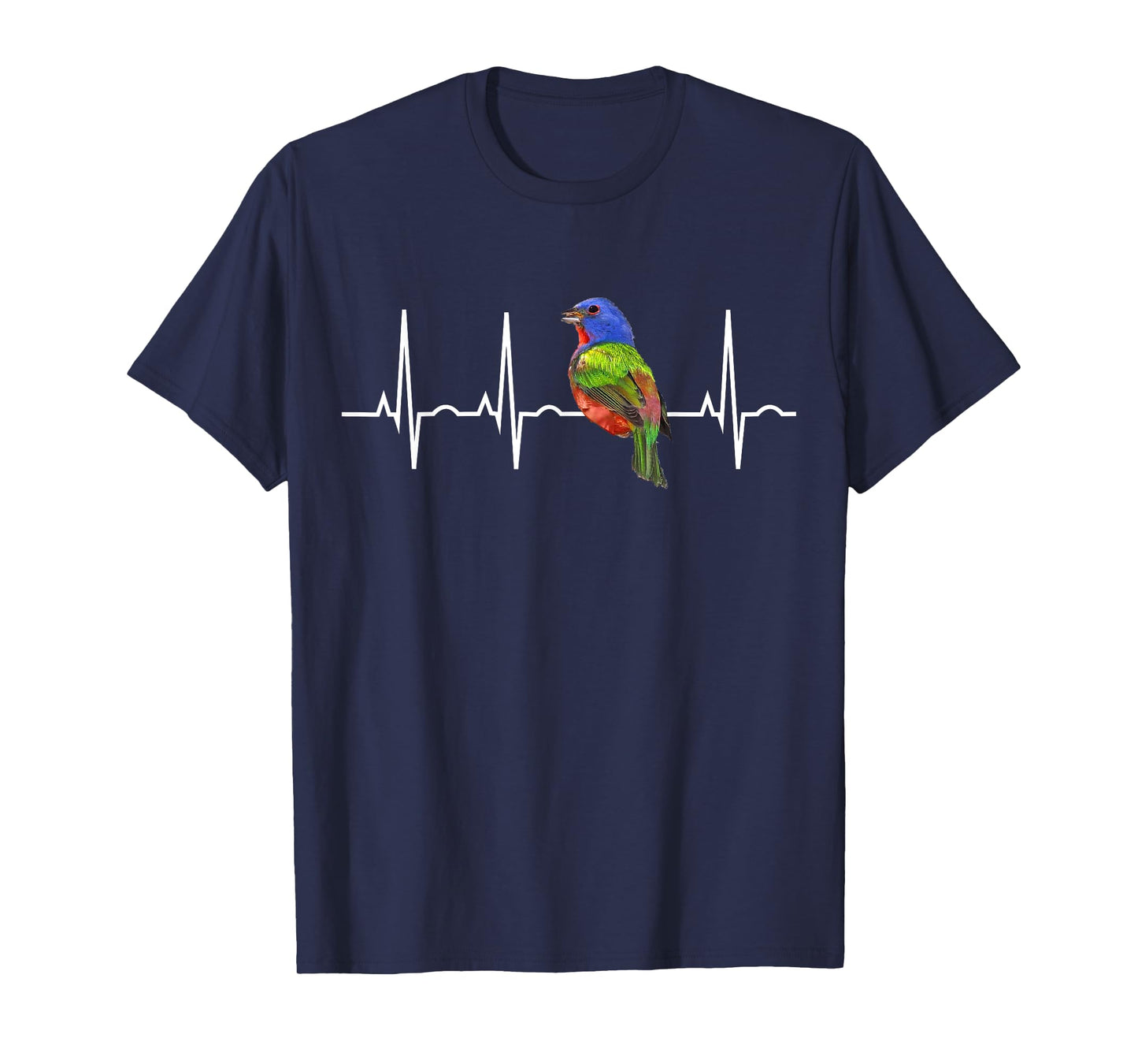 Painted Bunting Shirt Birder & Bird Lover Heartbeat Gift Tee T-Shirt