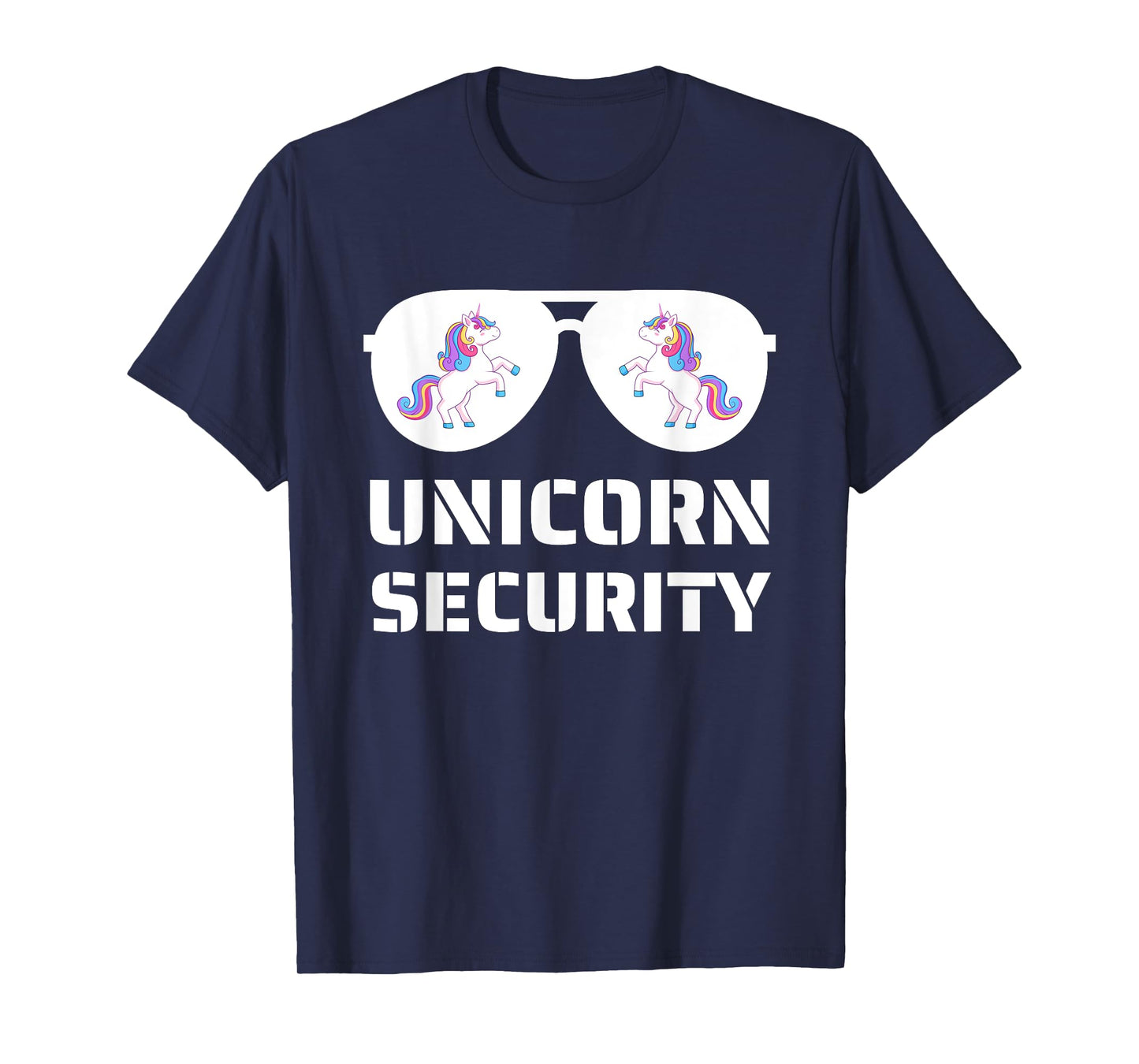 Halloween Dad Mom Daughter Adult Costume Unicorn Security T-Shirt