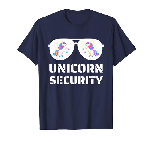 Halloween Dad Mom Daughter Adult Costume Unicorn Security T-Shirt