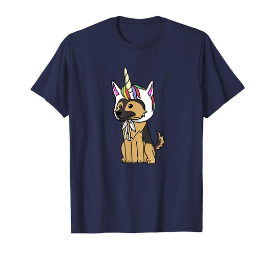 German Shepherd Unicorn Hat T-Shirt Funny Dog Shirt T-Shirt