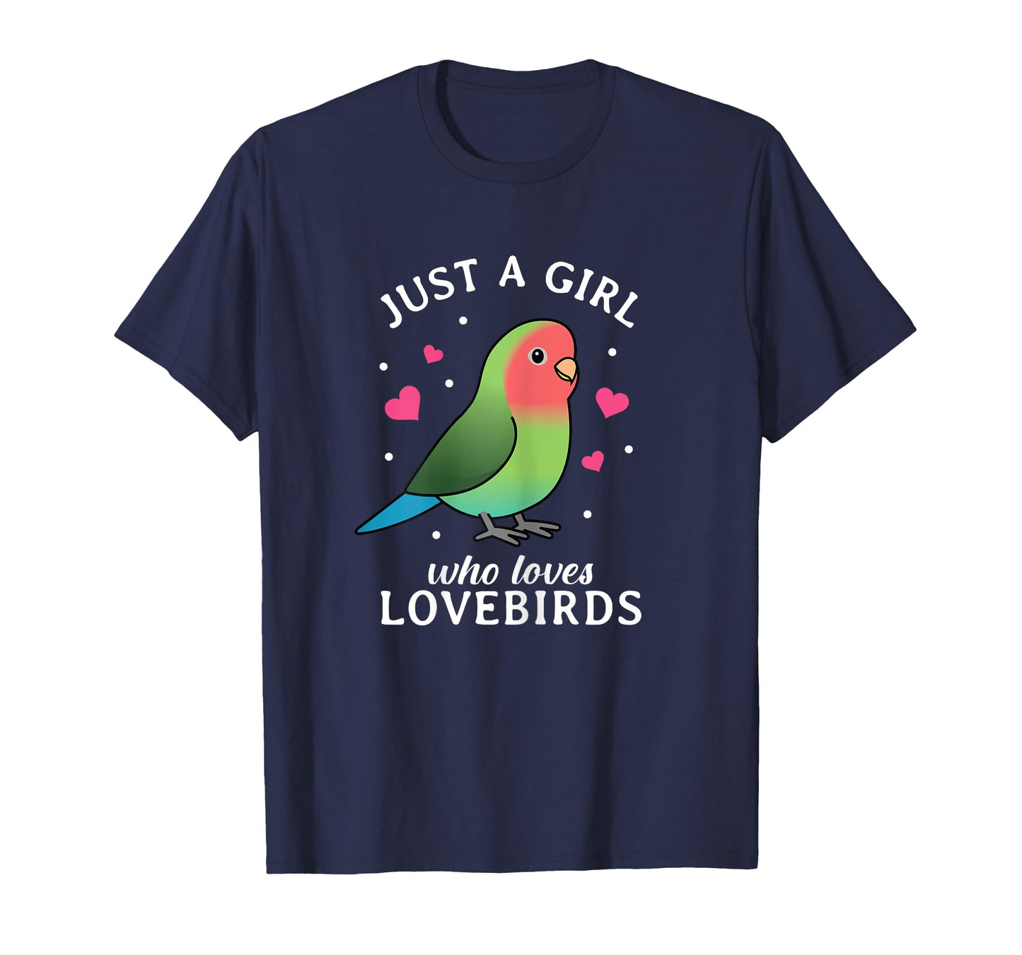 Just A Girl Who Loves Lovebirds Women Kids Funny Bird Lover T-Shirt