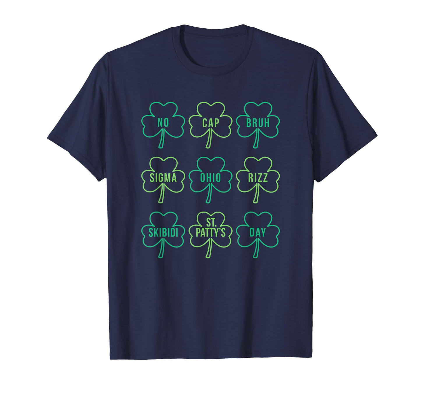 Skibidi St Patty’s Day Rizz No Cap Bruh Patrick’s Day T-Shirt