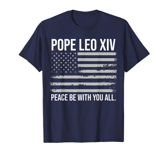 Pope Leo XIV 14th First american pope usa flag vintage T-Shirt