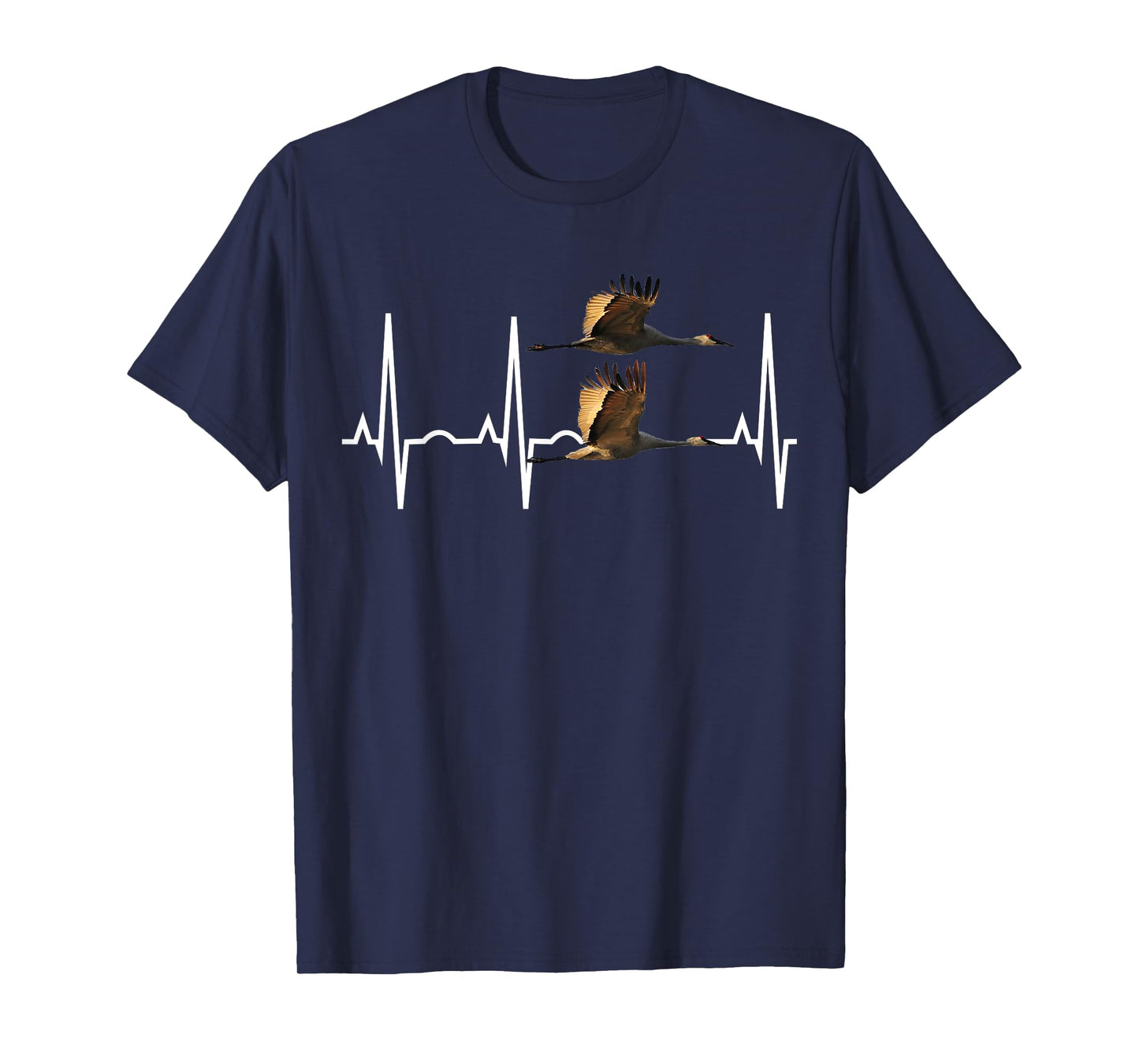 Sandhill Crane Shirt - Birders Heartbeat Bird Lover Gift T-Shirt