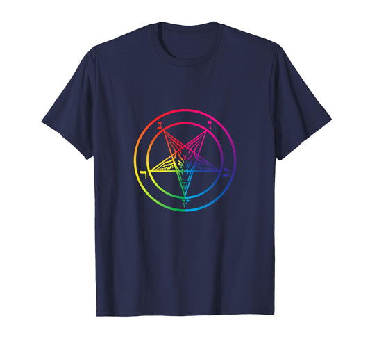 Rainbow Pentagram From The Satanic Flag Graphic T-Shirt