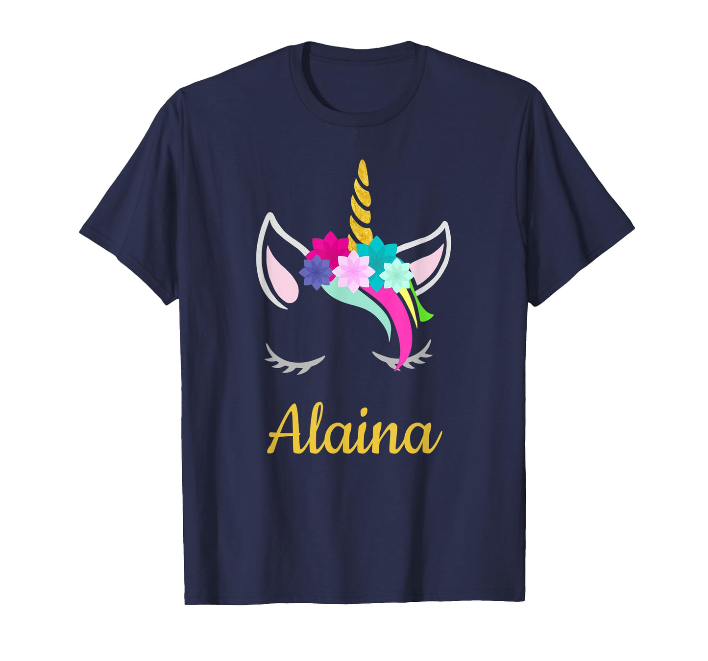 Alaina Dark Unicorn Name T-Shirt