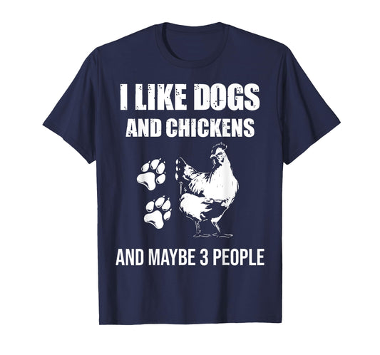 I Like Dogs And Chickens Maybe 3 People Vintage T-Shirt