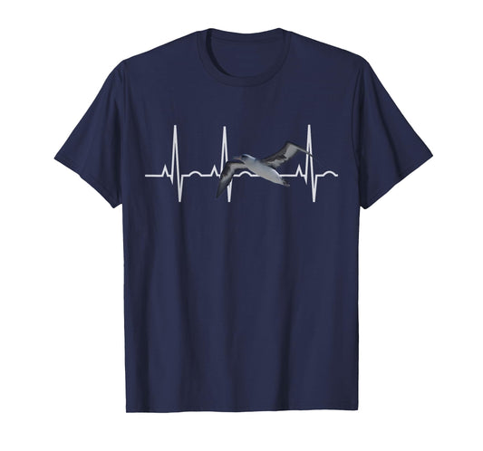 Albatross Shirt - Laysan Albatross Birder Heartbeat T-Shirt