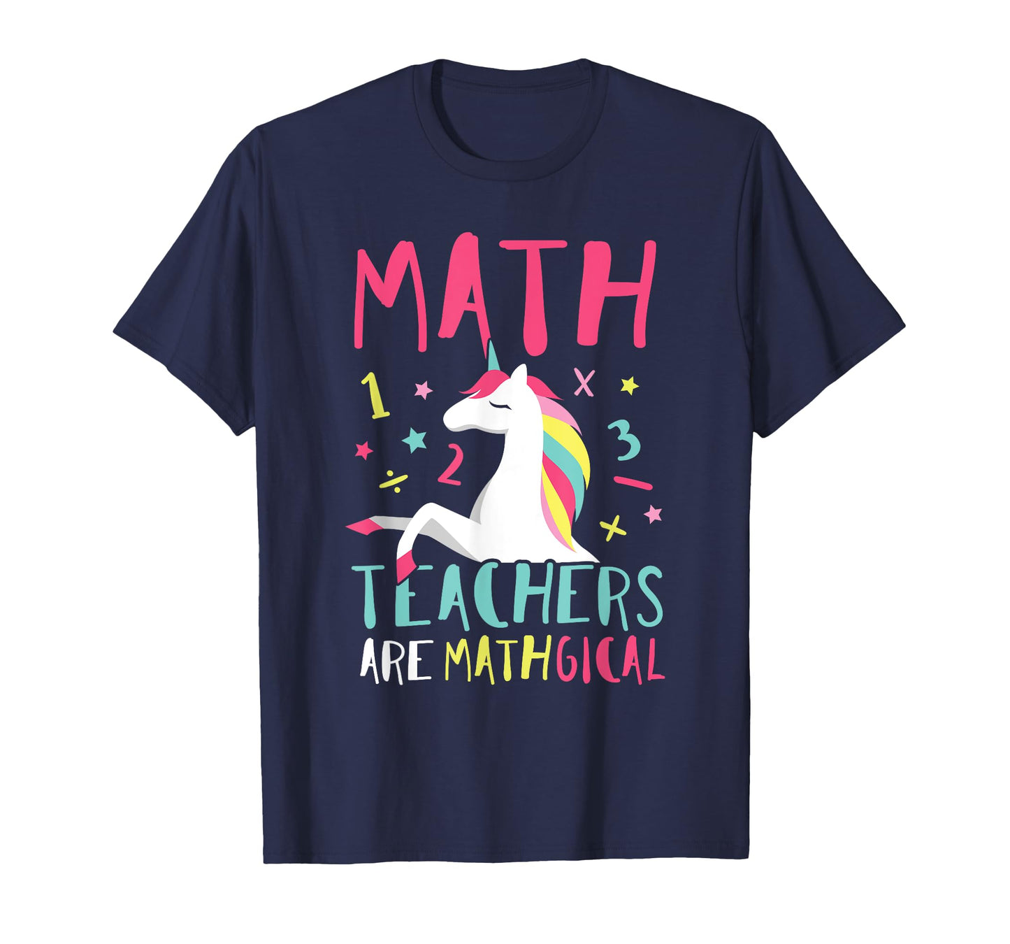 Unicorn Funny Math Teacher Top T-Shirt for Men Women Girls Kids