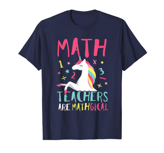 Unicorn Funny Math Teacher Top T-Shirt for Men Women Girls Kids