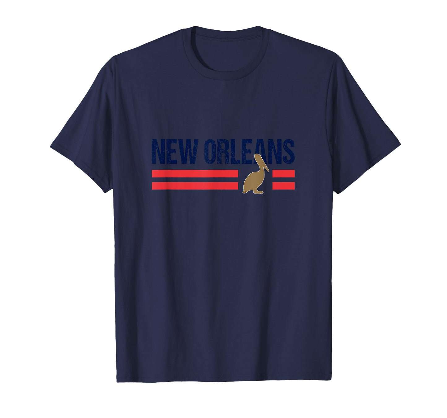 Pelican Retro Stripes New Orleans Vintage New Orleans Local T-Shirt